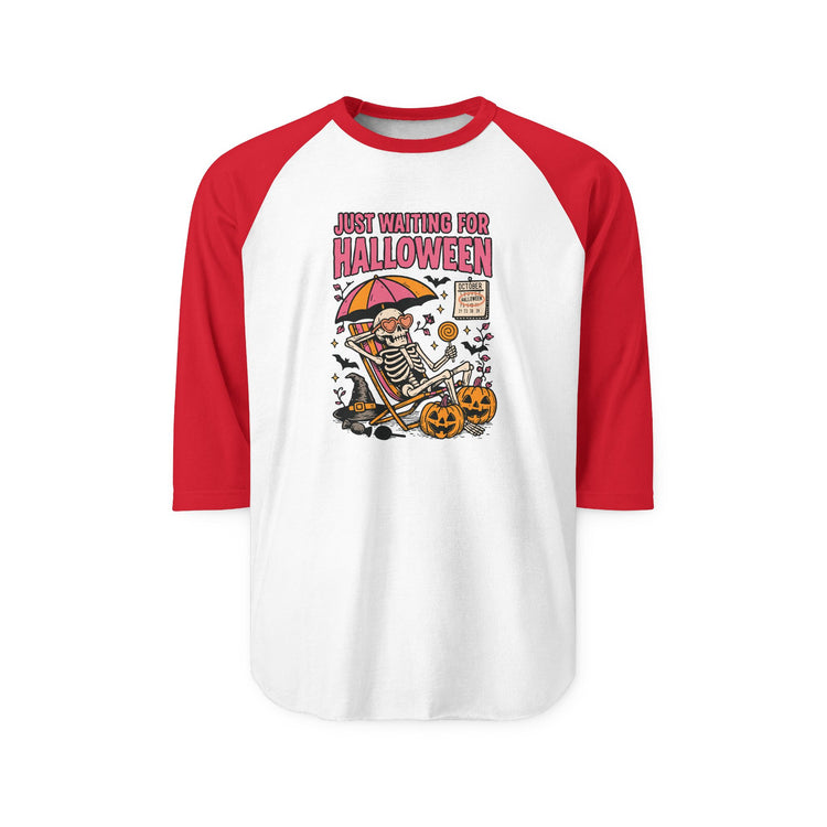 Just Waiting For Halloween 3/4 Raglan Shirt - Fandom-Made