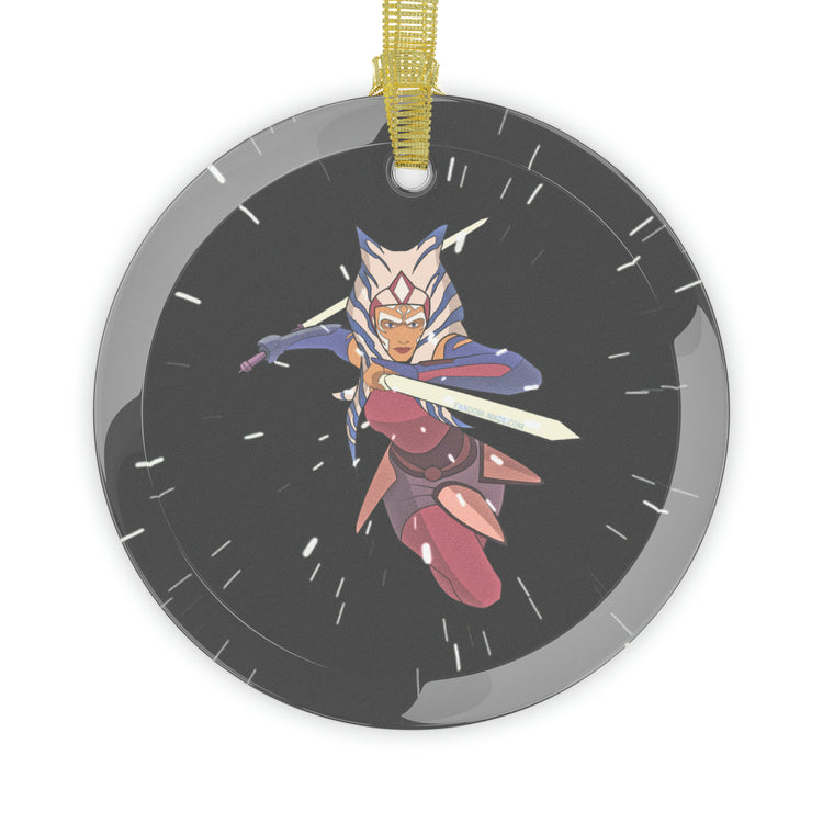 Ahsoka Leaping Glass Ornaments - Fandom-Made