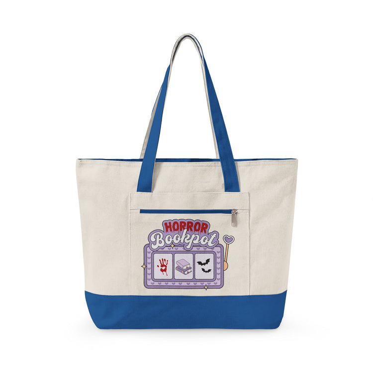 Horror Bookpot Zippered Canvas Tote - Fandom-Made