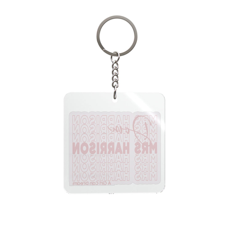 Mrs. Harrison Square Keychain