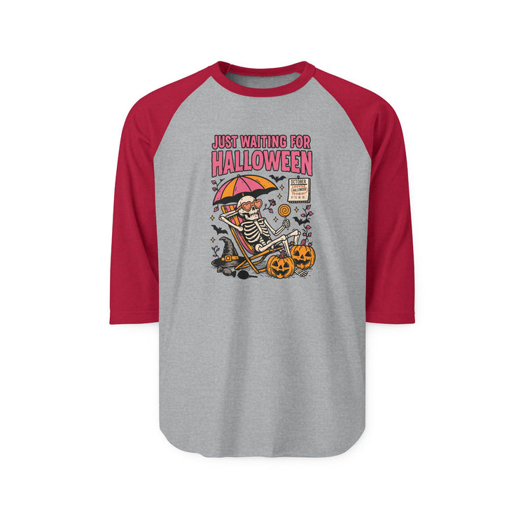 Just Waiting For Halloween 3/4 Raglan Shirt - Fandom-Made
