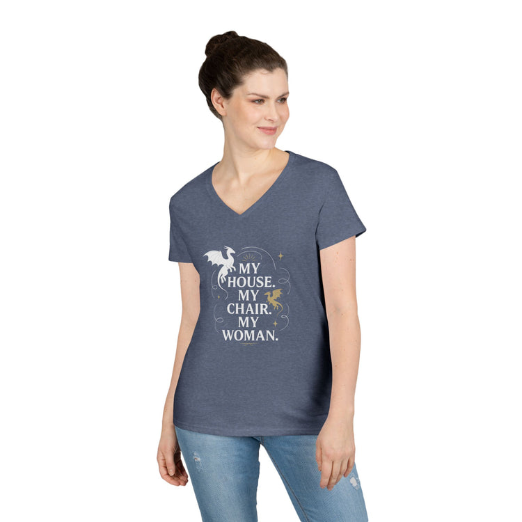 My House My Chair My Woman Ladies' V-Neck Tee