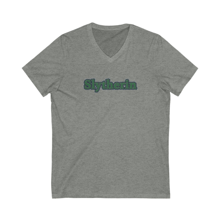 Slytherin Embroidery Design V-Neck Tee - Fandom-Made