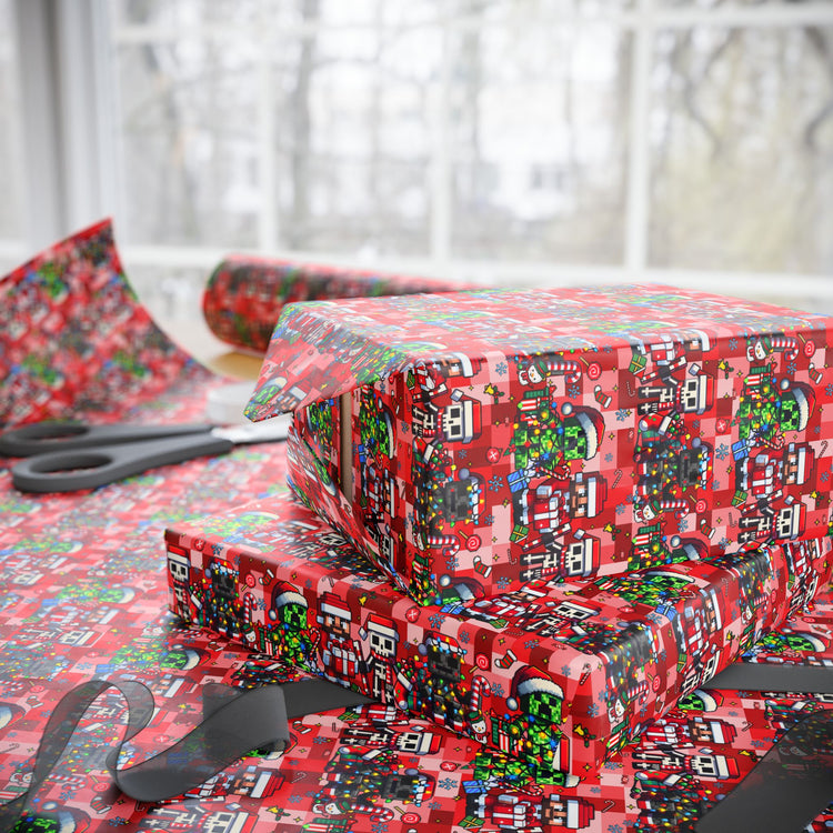 Creeper Christmas Wrapping Paper