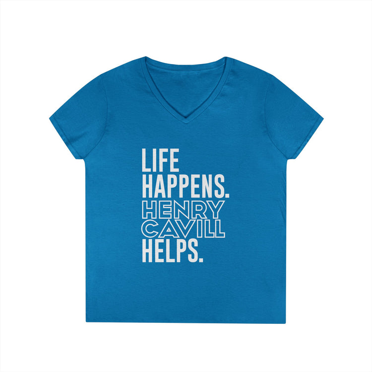 Life Happens Henry Cavill Helps V-Neck Tee - Fandom-Made