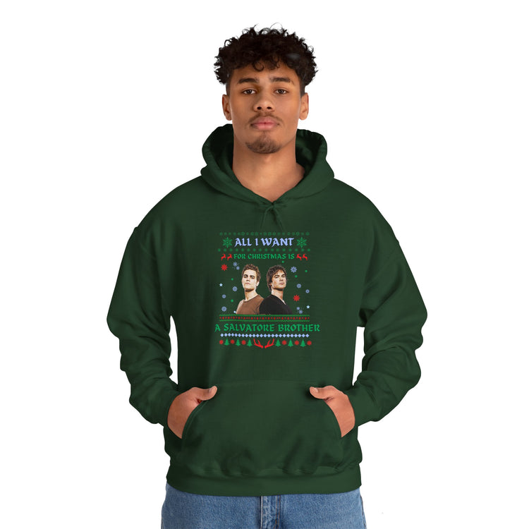 All I Want For Christmas Is a Salvatore Brother Hoodie - Fandom-Made