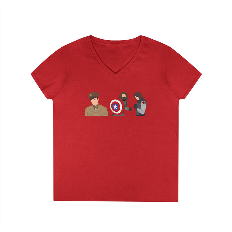 Bucky Barnes Winter Soldier V-Neck T-Shirt - Fandom-Made