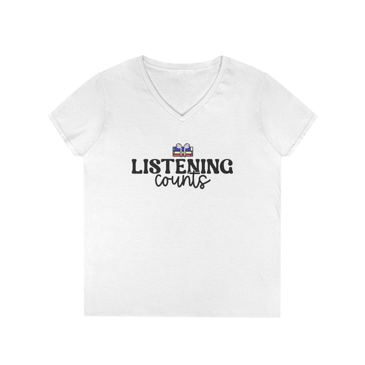 Listening Counts V-Neck Tee - Fandom-Made