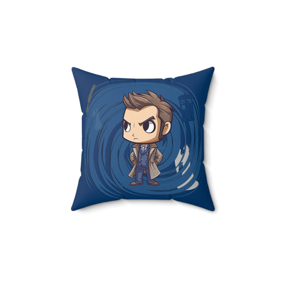 Timey Wimey Tenth Doctor Square Pillow - Fandom-Made