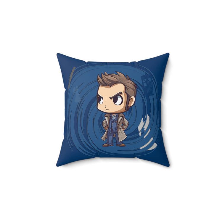 Timey Wimey Tenth Doctor Square Pillow - Fandom-Made