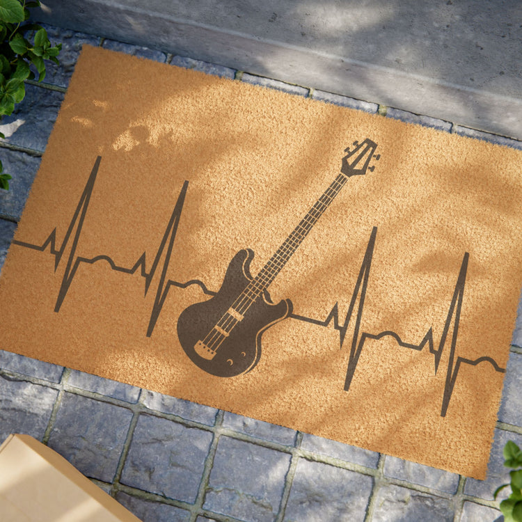 My Heart Beats For Bass Players Doormat - Fandom-Made