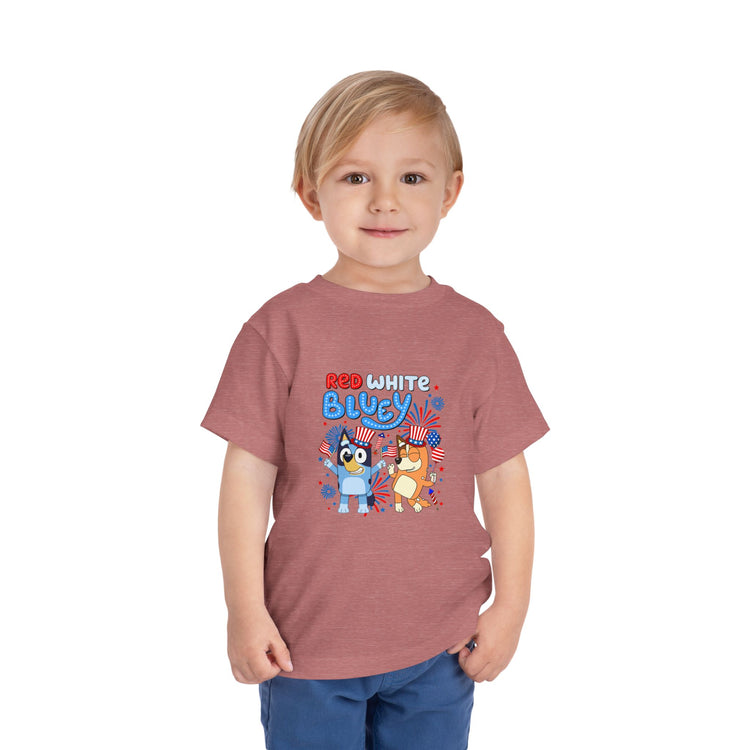 Red White Bluey Toddler Tee - Fandom-Made
