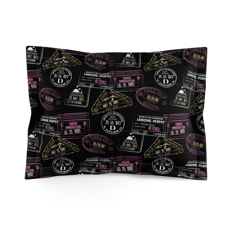 Galaxy Passport Stamps Pillow Sham - Fandom-Made
