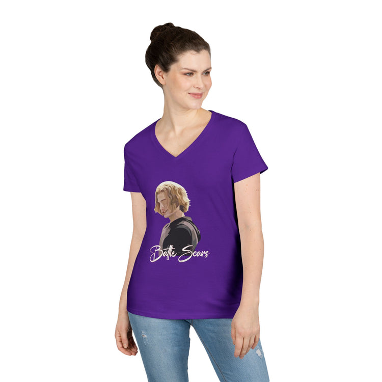 Battle Scars V-Neck Tee - Fandom-Made