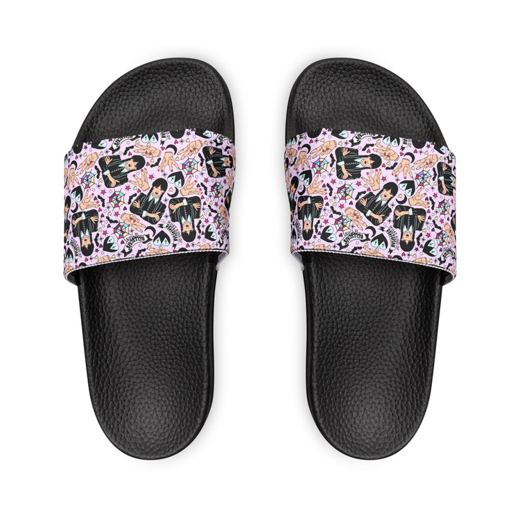 Wednesday Addams All-Over Print Youth Slides - Fandom-Made