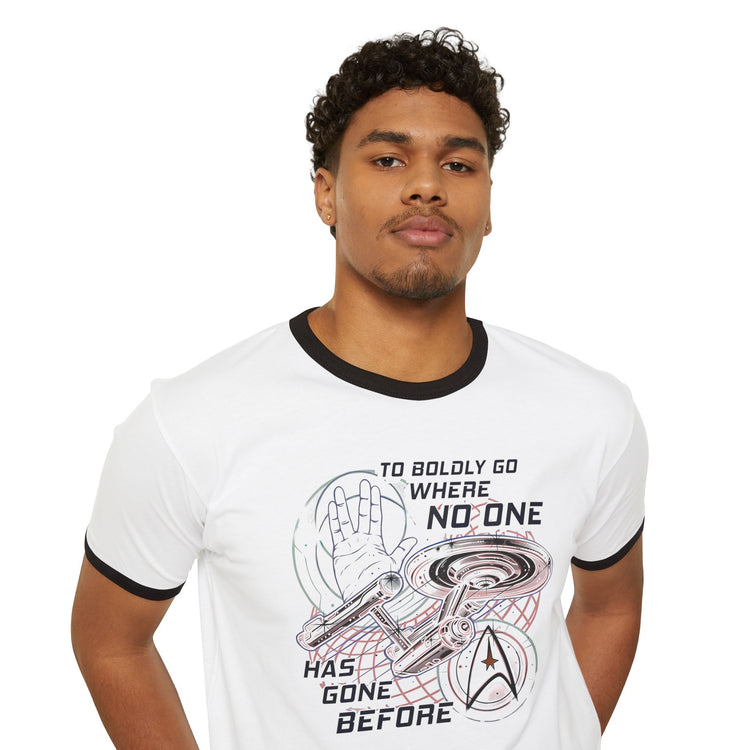Trek Travel Unisex Ringer T-Shirt - Fandom-Made