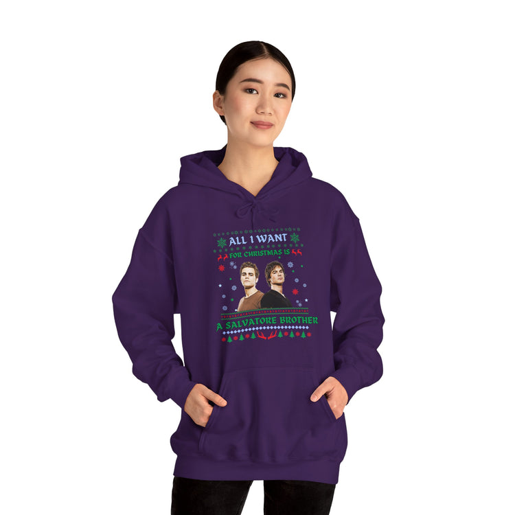 All I Want For Christmas Is a Salvatore Brother Hoodie - Fandom-Made