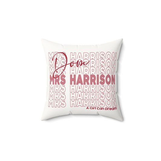 Mrs. Harrison Faux Suede Square Pillow
