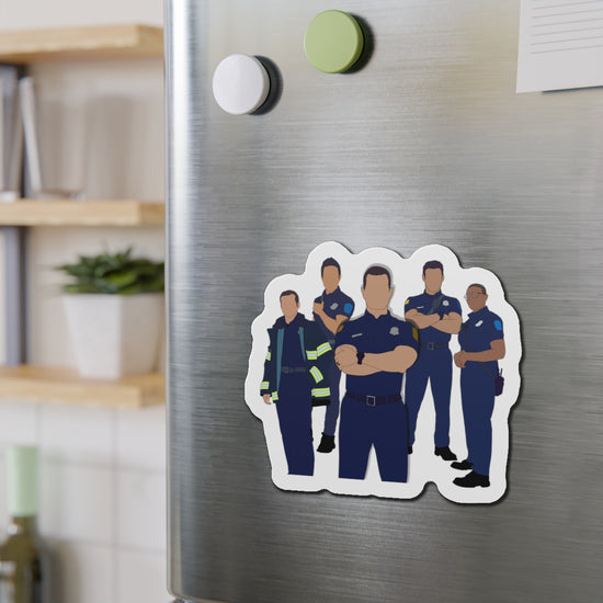 9-1-1 Group Die-Cut Magnet - Fandom-Made