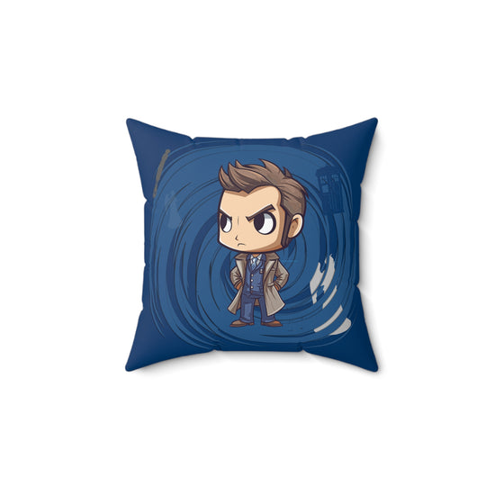 Timey Wimey Tenth Doctor Square Pillow - Fandom-Made