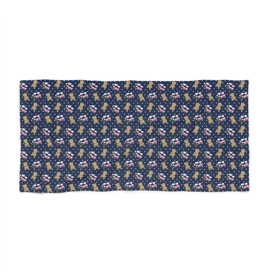 Choo Choos And Teddy Bears Beach Towel - Fandom-Made
