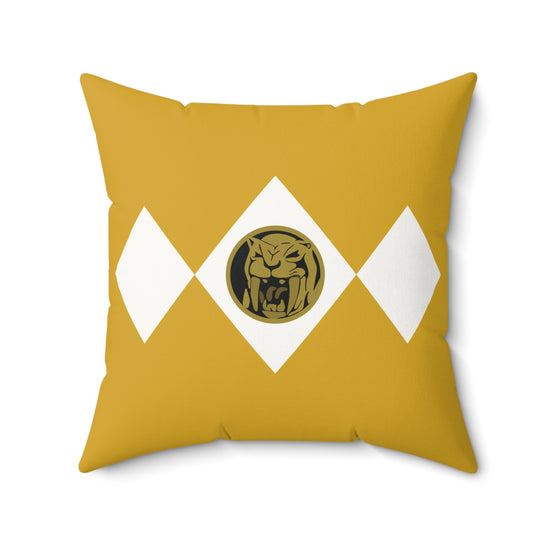 Yellow Ranger Faux Suede Square Pillow - Fandom-Made
