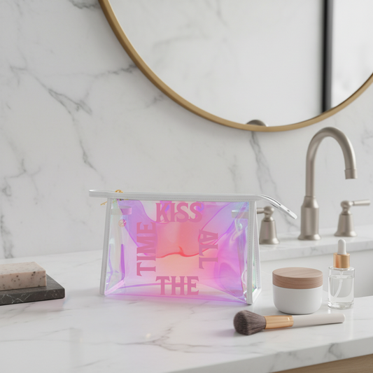 Kiss All The Time Holographic Makeup Bag - Fandom-Made