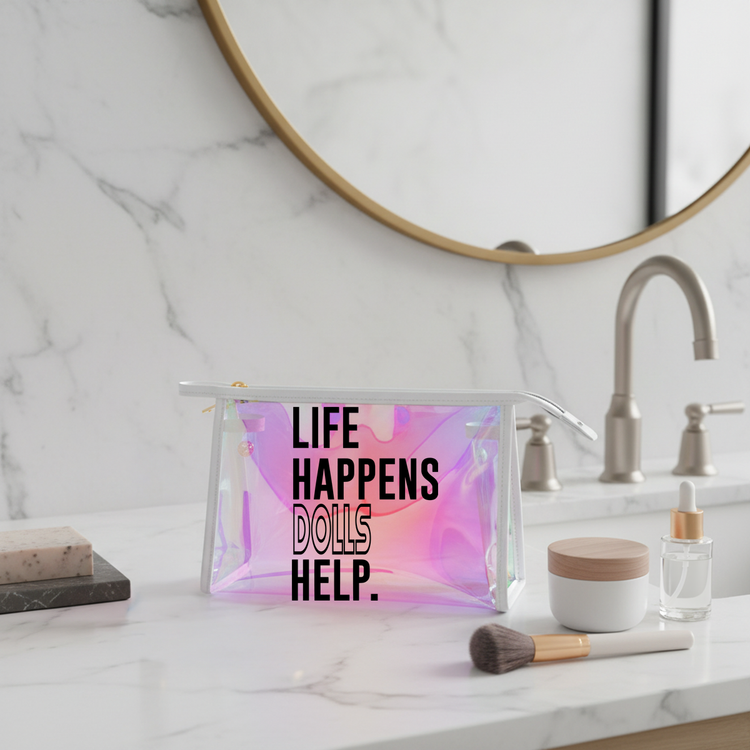 Life Happens Dolls Help Holographic Makeup Bag - Fandom-Made