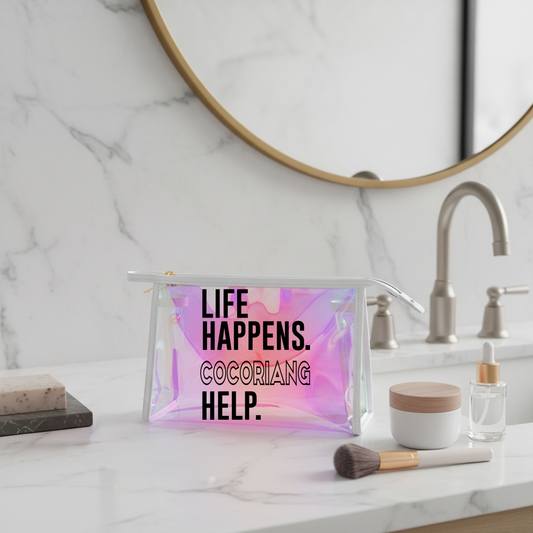 Life Happens Cocoriang Help Holographic Makeup Bag - Fandom-Made