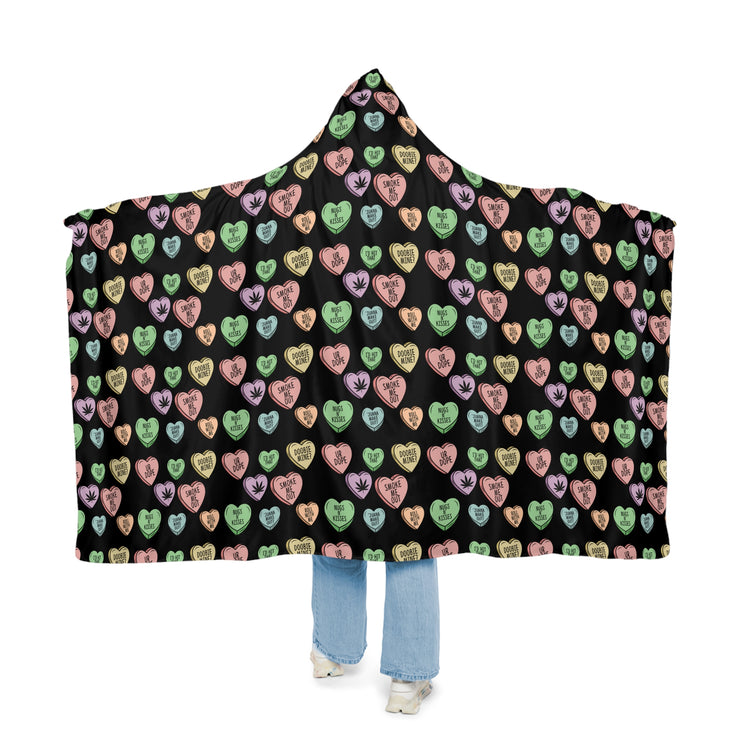 Stoner Conversation Hearts Snuggle Blanket - Fandom-Made