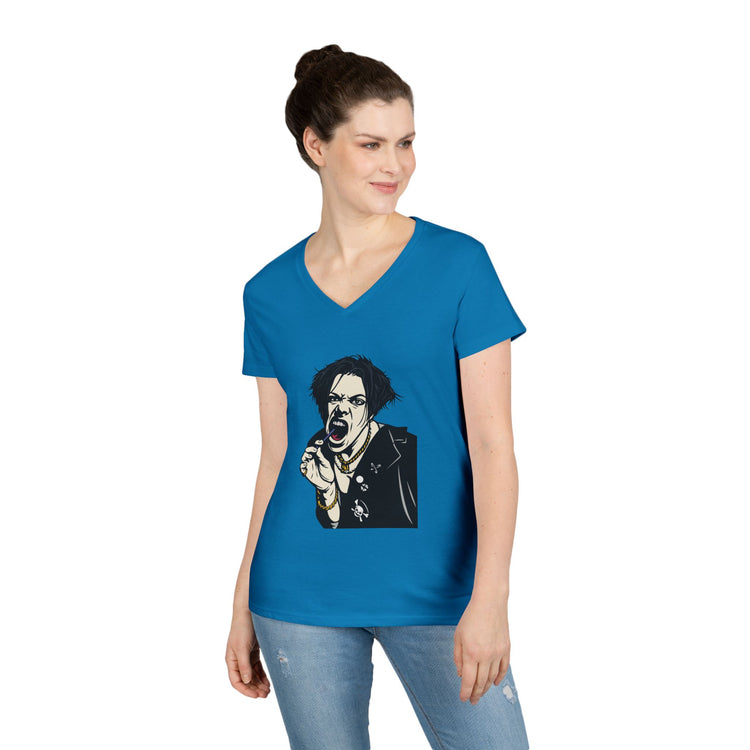 Rock God Ladies' V-Neck Tee - Fandom-Made