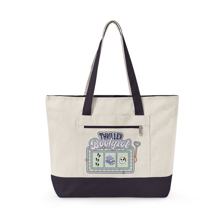 Thriller Bookpot Zippered Canvas Tote - Fandom-Made