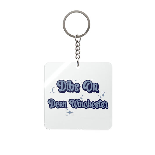 Dibs On Dean Winchester Square Keychain - Fandom-Made