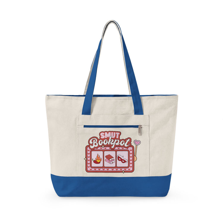Smut Bookpot Zippered Canvas Tote - Fandom-Made