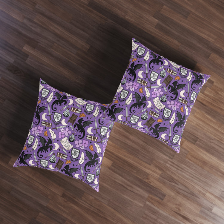 Fourth Wing Collage Tufted Floor Pillow - Fandom-Made
