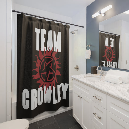 Team Crowley Shower Curtain - Fandom-Made