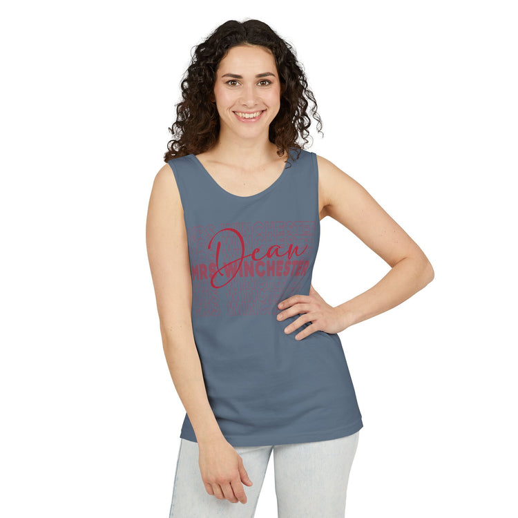 Mrs. Dean Winchester Unisex Garment-Dyed Tank Top - Fandom-Made