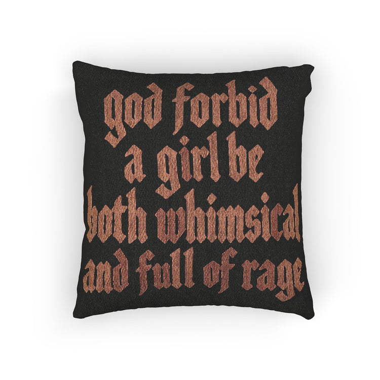 Whimsical Rage Woven Pillow - Fandom-Made