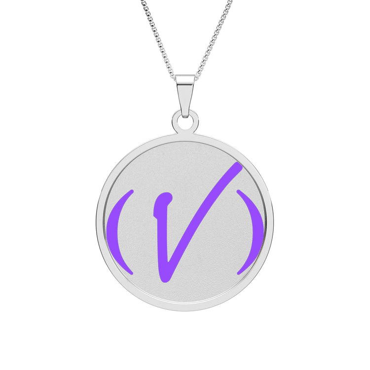 V Round Photo Pendant