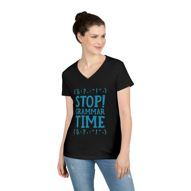 Grammar Time V-Neck Tee - Fandom-Made