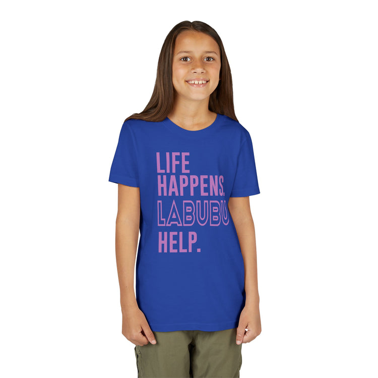 Life Happens Labubu Help Youth Tee - Fandom-Made