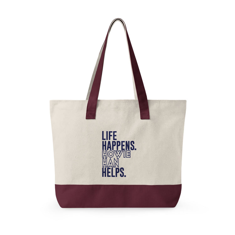 Life Happens Howie Han Helps Zippered Canvas Tote - Fandom-Made