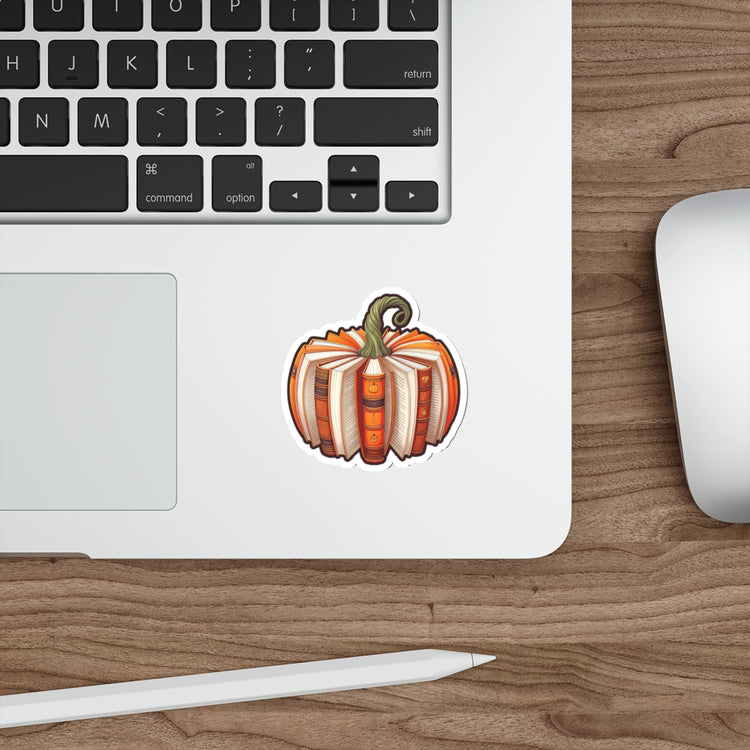 Bookish Pumpkin Die-Cut Sticker