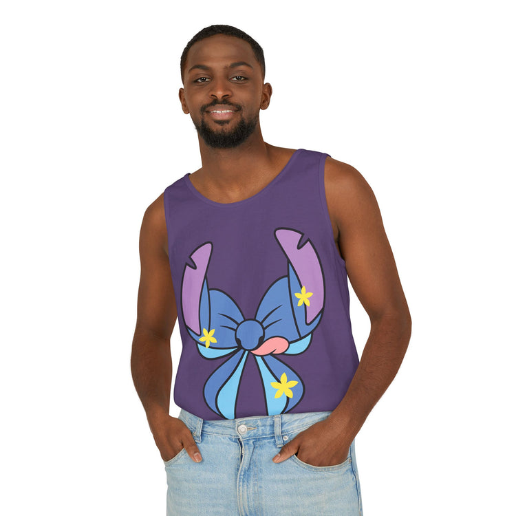 Stitch Bow Unisex Garment-Dyed Tank Top - Fandom-Made