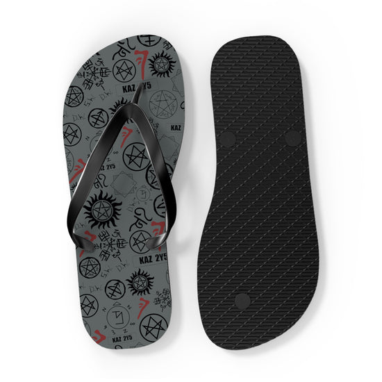 Supernatural Symbols All-Over Print Flip Flops - Fandom-Made