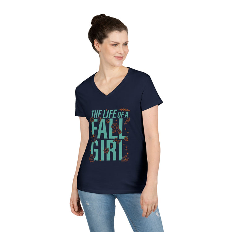 Life Of a Fall Girl Ladies' V-Neck Tee