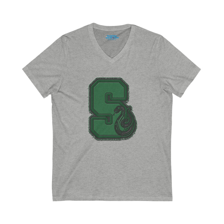 Slytherin S Embroidery Design V-Neck Tee - Fandom-Made