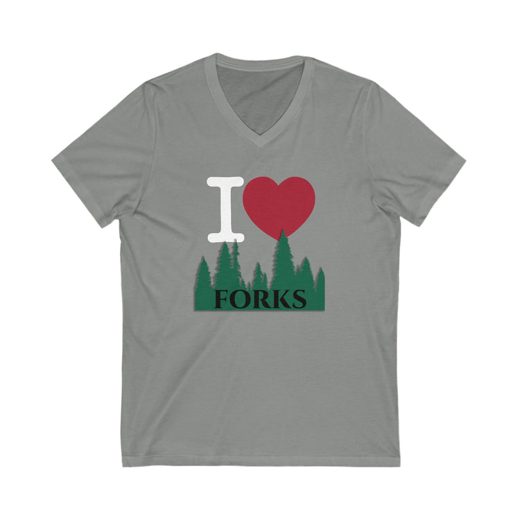 I Love Forks V-Neck Tee - Fandom-Made