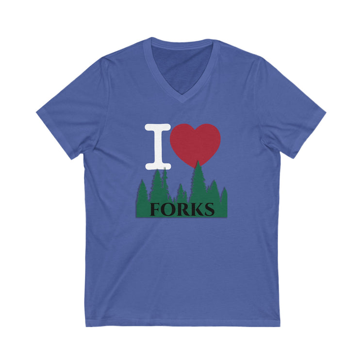 I Love Forks V-Neck Tee - Fandom-Made