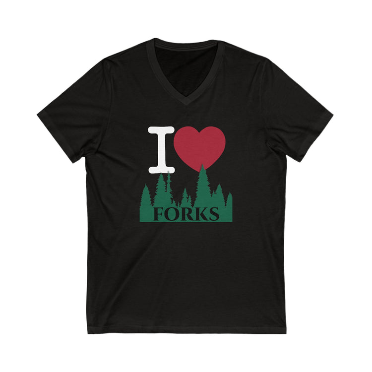 I Love Forks V-Neck Tee - Fandom-Made